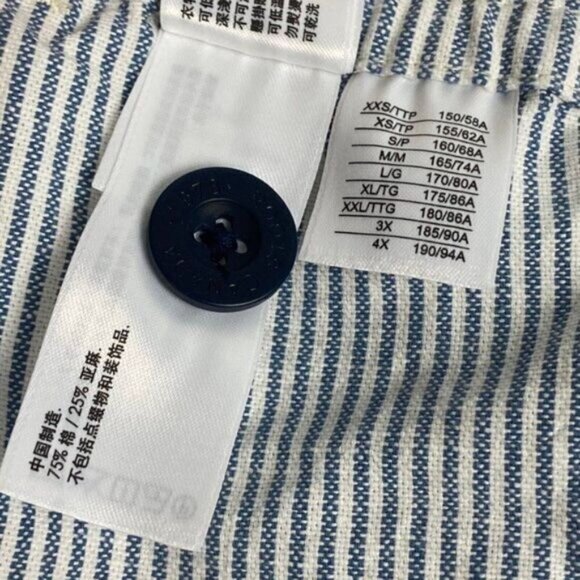 ROOTS WOMENS Coronet Blue Striped Pemberton Linen Blend Drawstring Shorts US XL - Picture 9 of 13